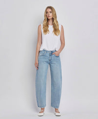 The Josie High Rise Barrel Leg Jeans – Ankle-Length Denim with Vintage Fit & Comfort Stretch