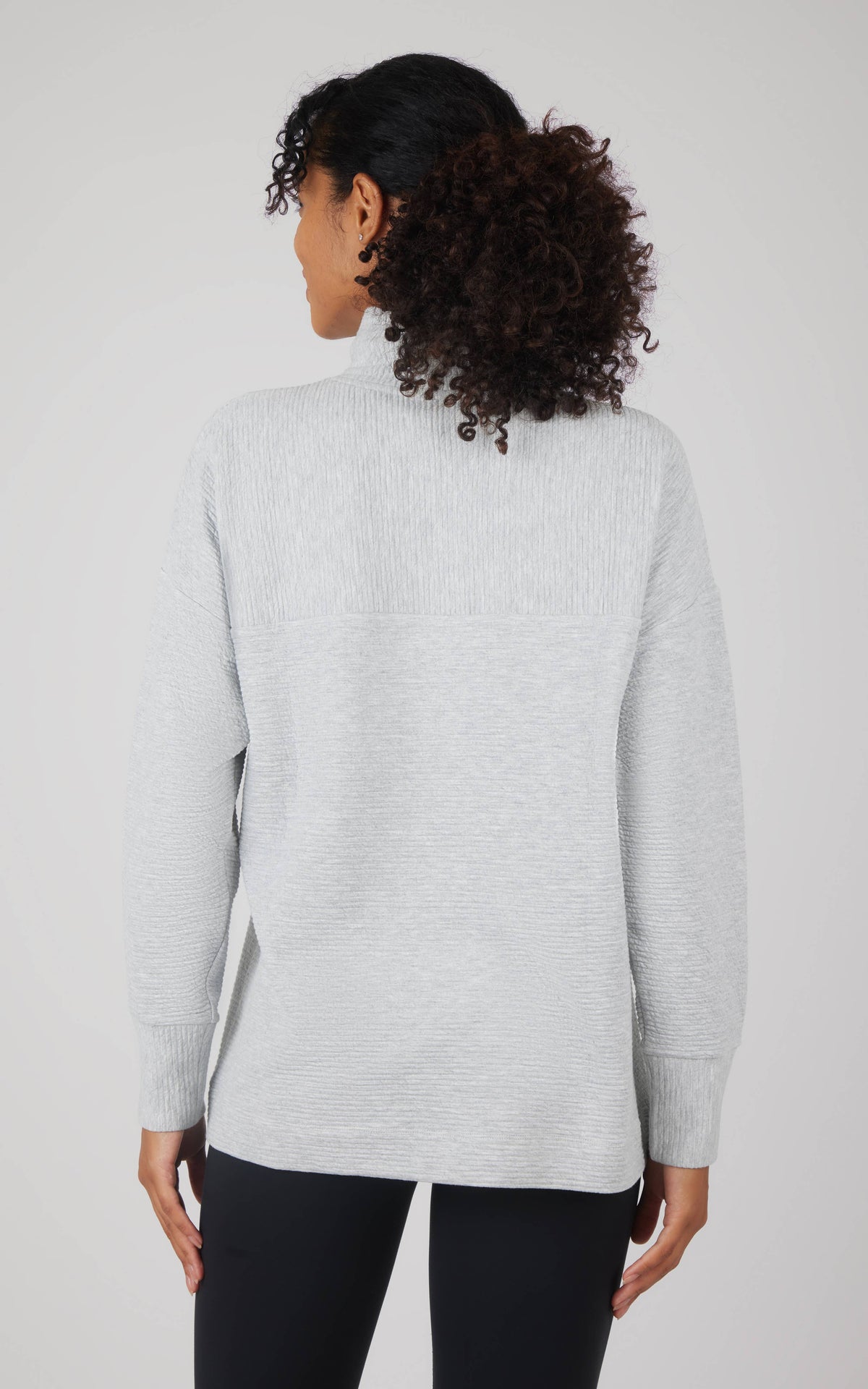 The Elara Cozy Quilted Funnel Neck Tunic – Brushed Knit Pullover