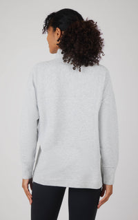 The Elara Cozy Quilted Funnel Neck Tunic – Brushed Knit Pullover