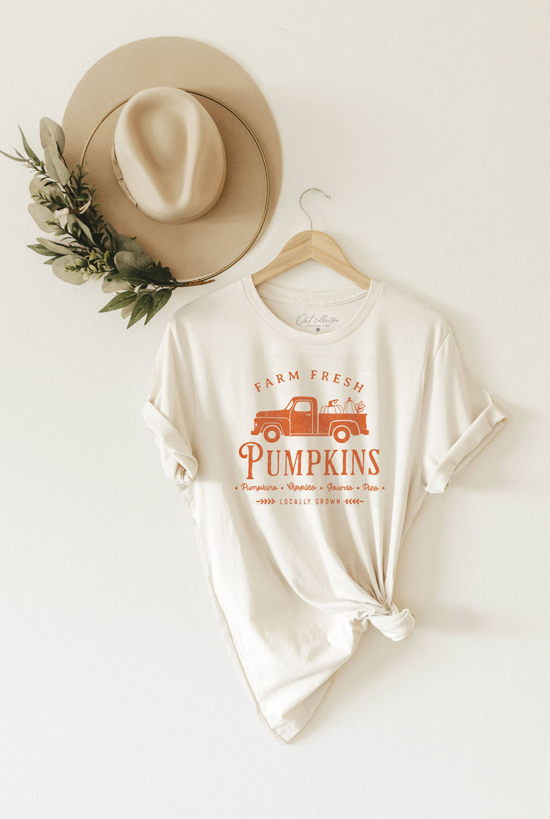 Farm Fresh Pumpkins Graphic T-Shirt – Fall Harvest Pumpkin Patch Tee