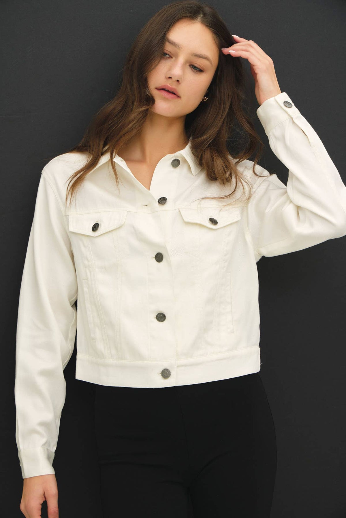 The Calla Cropped Jacket – Tencel Linen Cotton Blend Lightweight Utility Jacket