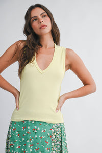 Sadie Ribbed V-Neck Tank
