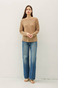 The Mae Lightweight Knit Sweater – Clay, Cocoa, Slate Blue & Taupe