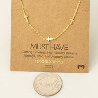 Meadow Grace Gold Dipped Cross Station Necklace – Dainty Faith-Inspired Jewelry