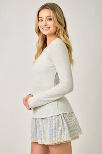 61364 Washed Thermal Essential Top: Green Apple / Small