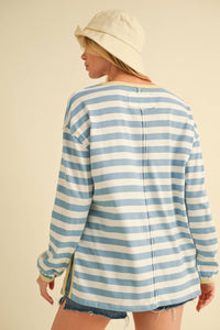 Onida Stripe Top: Blue/White