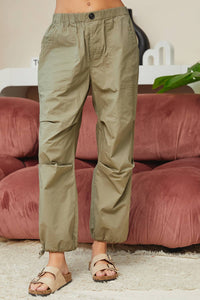 The Aspen Utility Parachute Pants: Olive