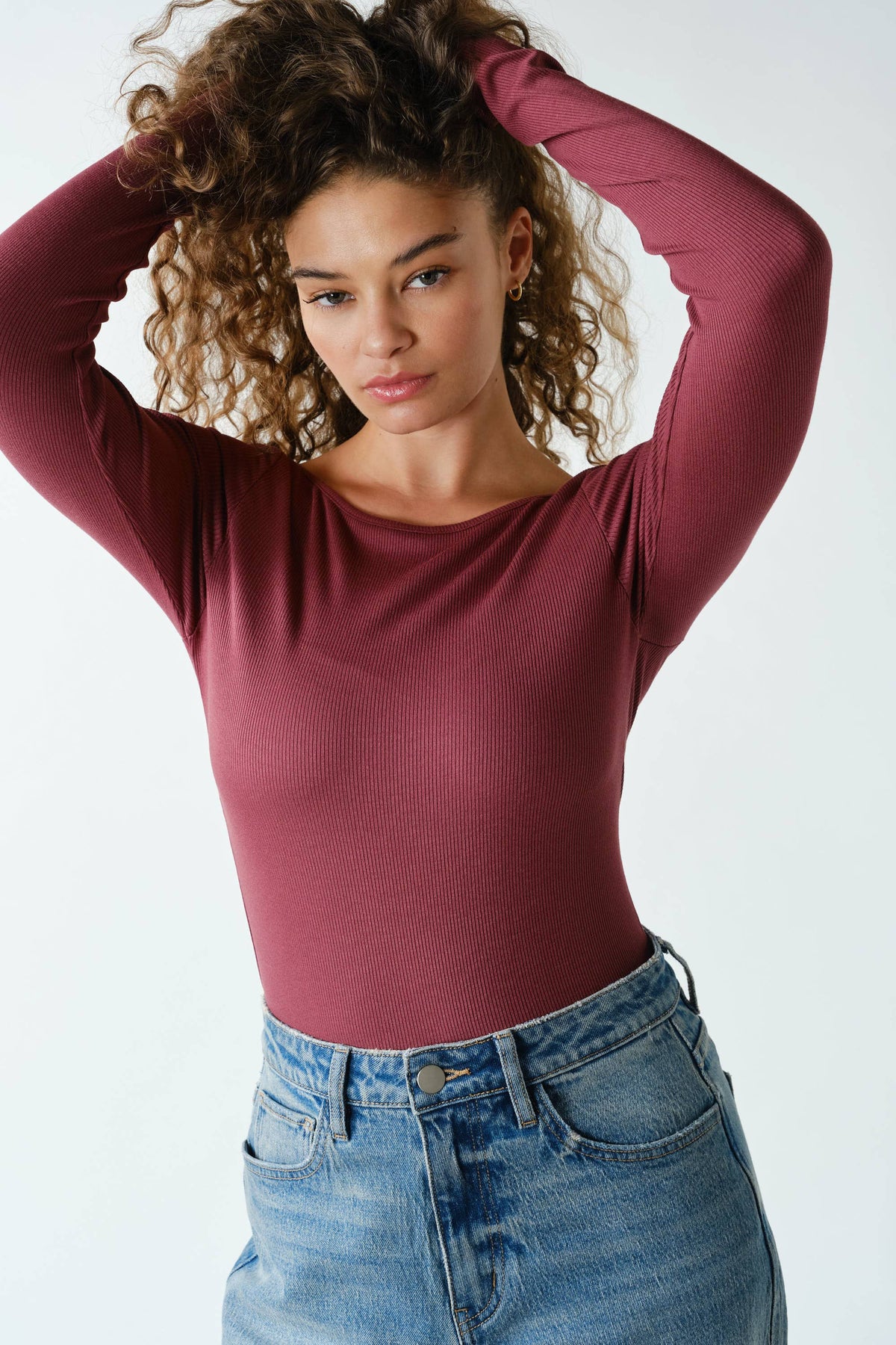 Barely There Boat Neck Micro-Ribbed Top