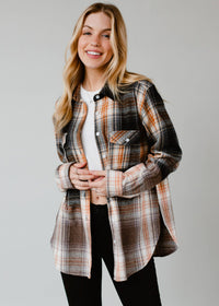 Fall Favorite Black, Gray, Rust & Cream Plaid Flannel