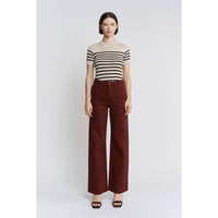 Mica Denim "Rowan" High Rise Wide Leg Jeans – Merlot