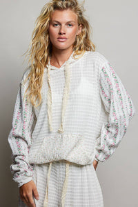 Willow Mixed Knit Hoodie: Natural Multi