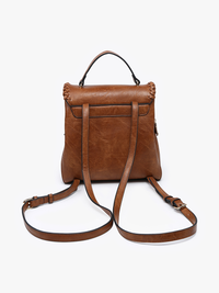 Jen & Co. Blossom Whipstitch Trim Backpack – Structured Vegan Leather Bag