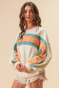 Sunset Retro Stripe Vintage Pullover