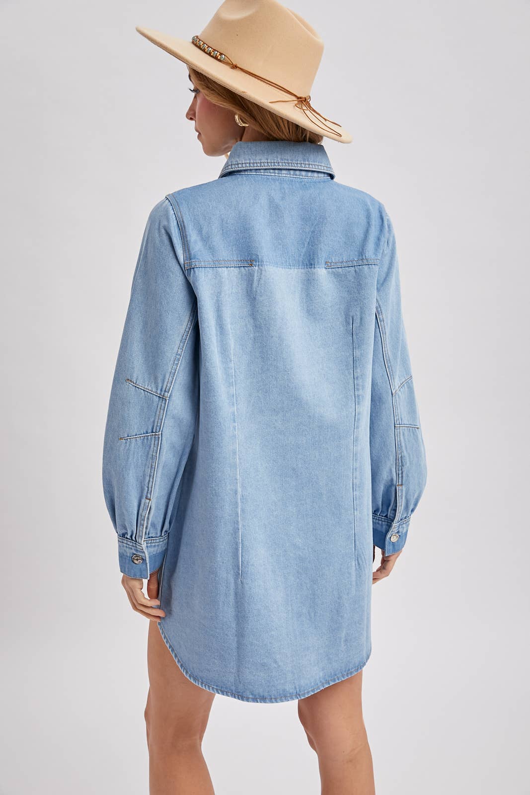 Weekend Wanderer Denim Shirt Dress or Shacked: Lt Wash