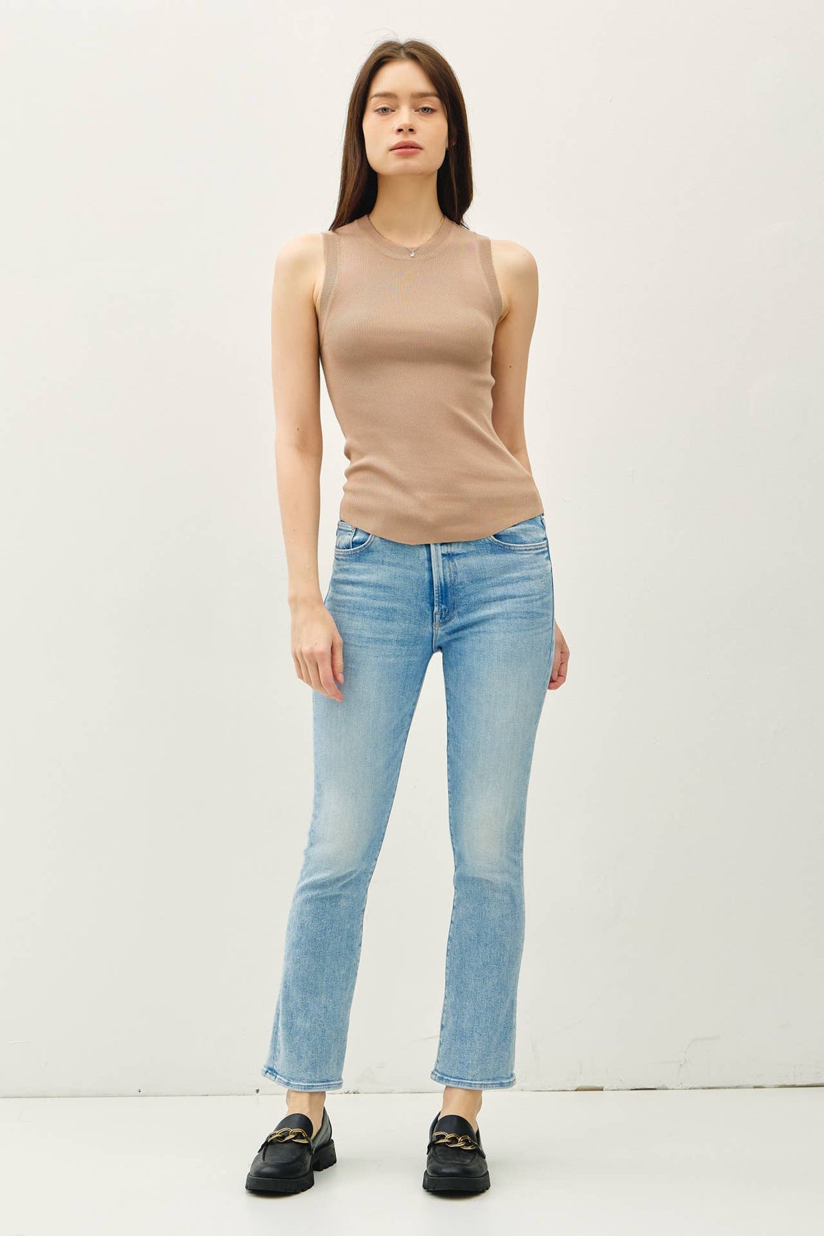 The Rylie Ribbed Knit Tank – Mocha, Off White & Black