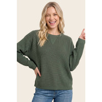 The Weekday Waffle Sweater: Olive