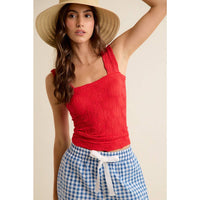 The Poppy Jacquard Tank: Red