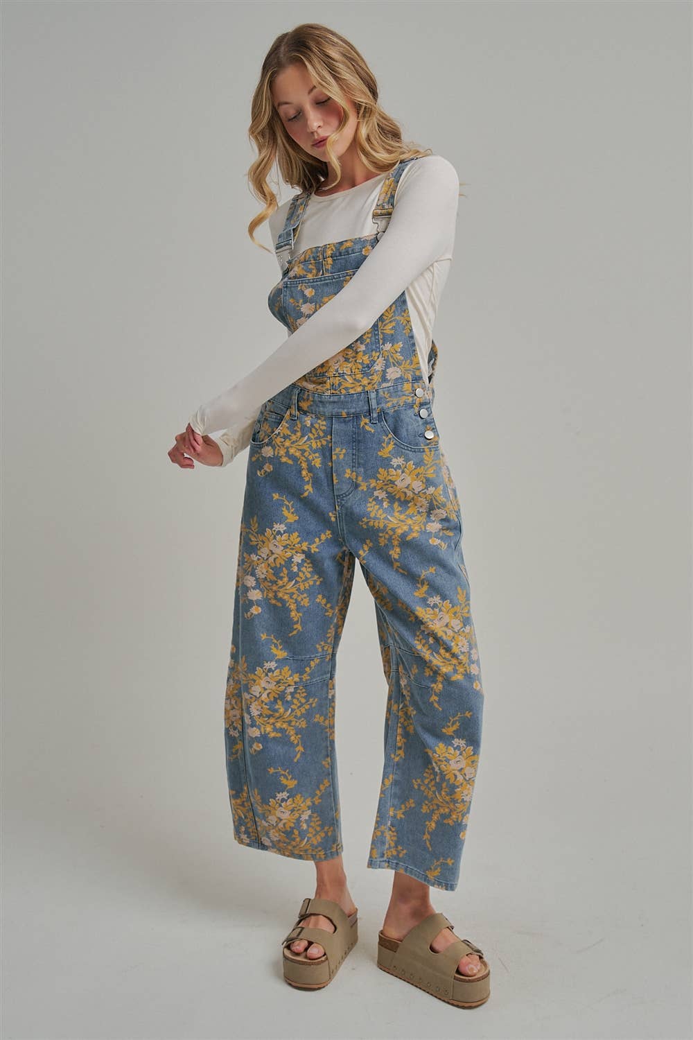 The Golden Hour Floral Denim Overalls