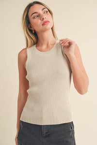 Jadine Knit Tank: Pearl