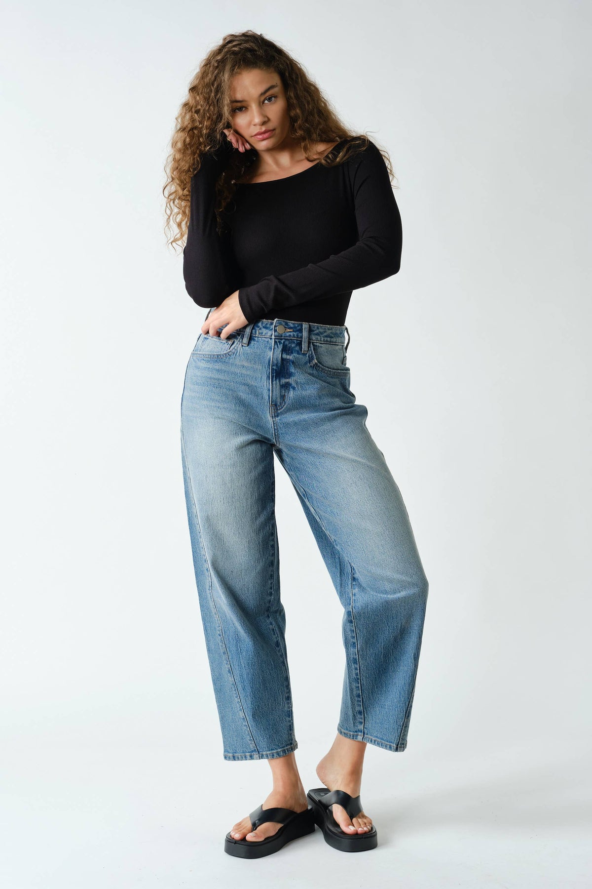 Barely There Boat Neck Micro-Ribbed Top