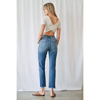 Sienna Step Hem Super High Rise Straight Jeans – Mica Denim