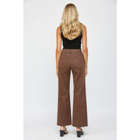 Mica Denim "Lorelai" Super High Rise Wide Leg Jeans – Chocolate Brown