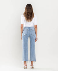 Vervet By Flying Monkey High Rise Distressed Crop Dad Jeans: Light Wash