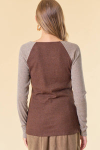 The Jolene Button Detail Knit Top – Mocha