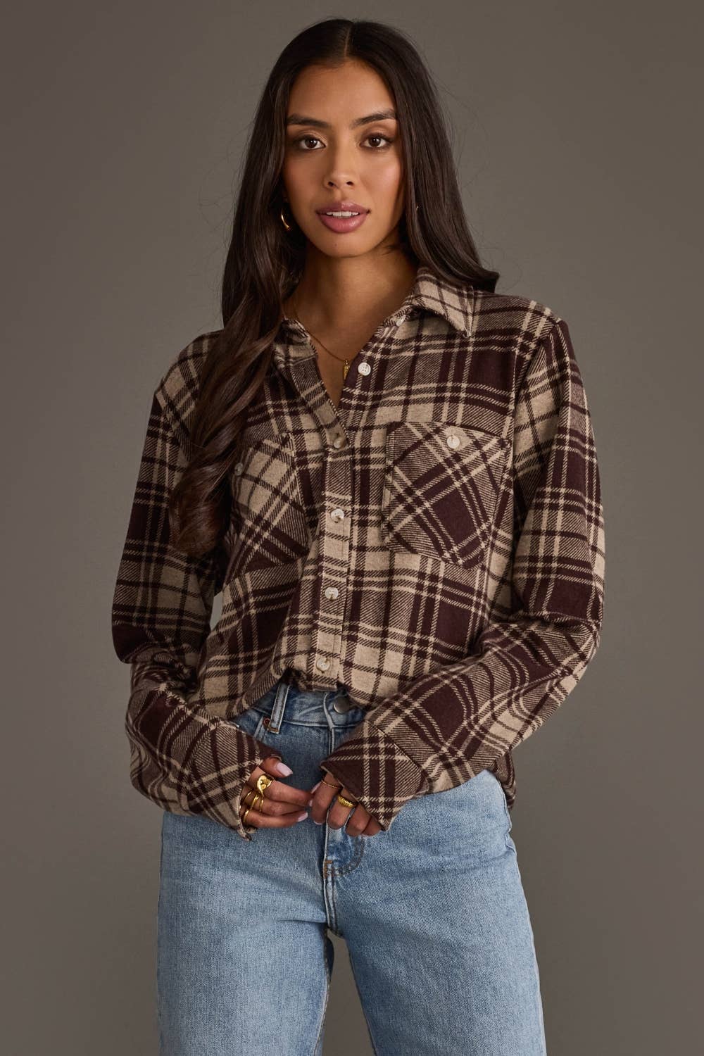 The Favorite Plaid Shirt: Chocolate Brown
