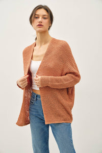 Hadley Open Front Lightweight Knit Cardigan with Dolman Sleeves – Casual Women's Sweater for Layering