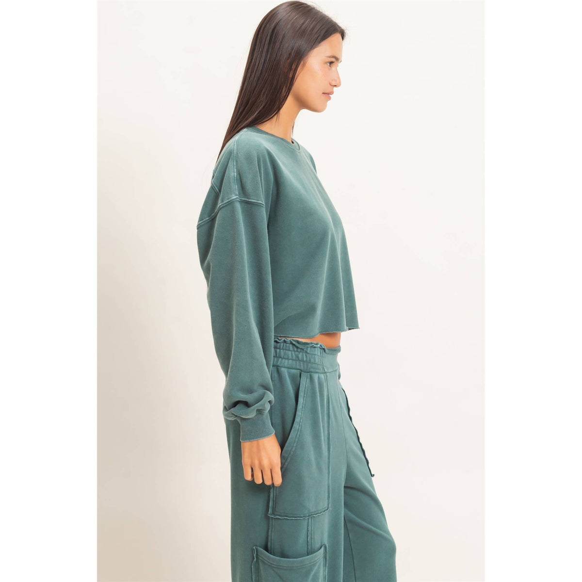 The Reset Mineral Wash Cropped Sweatshirt