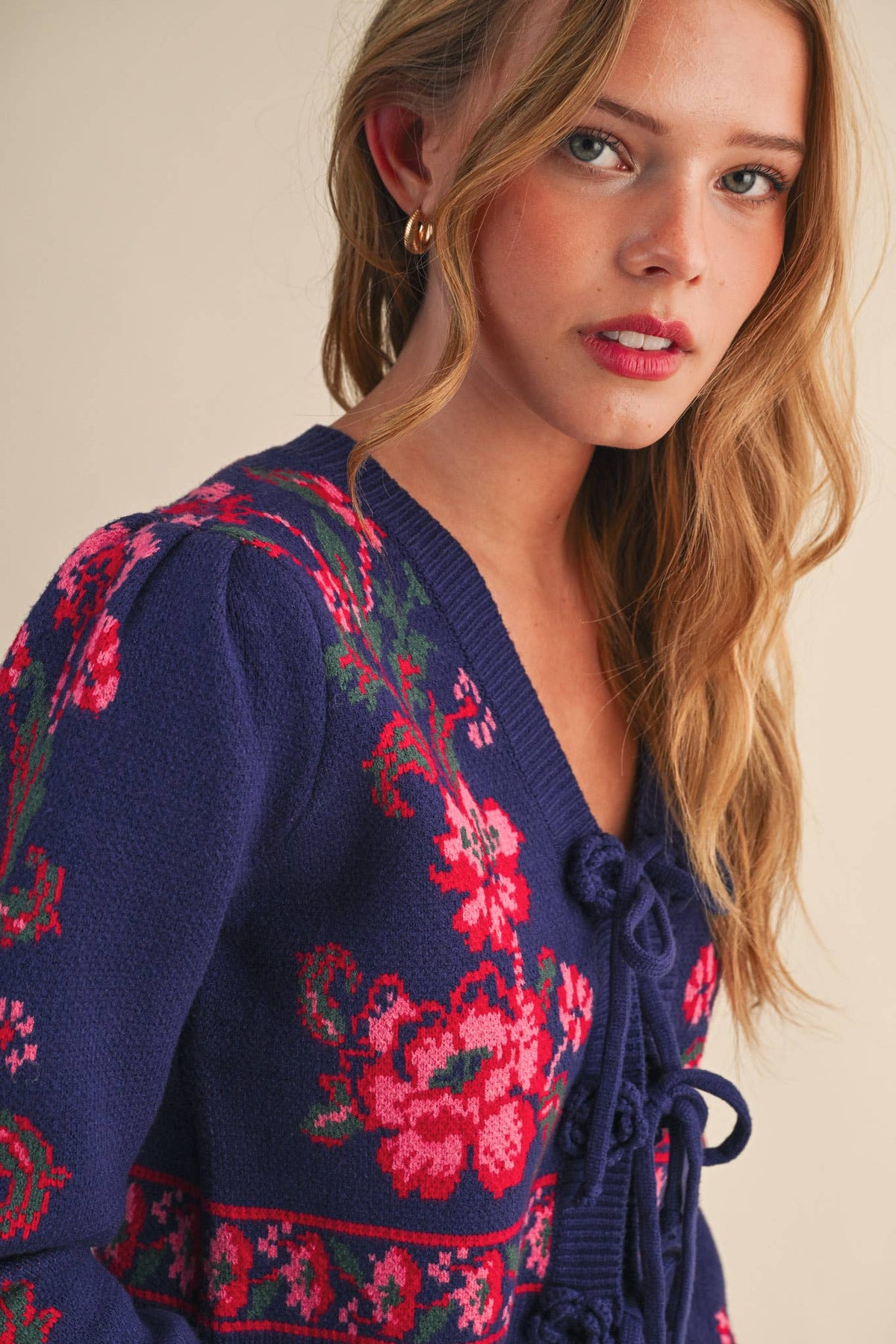 The Larkspur Bow-Front Floral Cardigan | Northern Belle Boutique