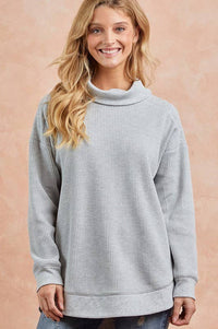 The Elsie Thermal Knit Pullover – Soft Heather Grey