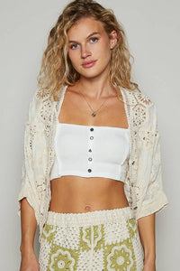 Sadie Crochet Cardigan: Natural