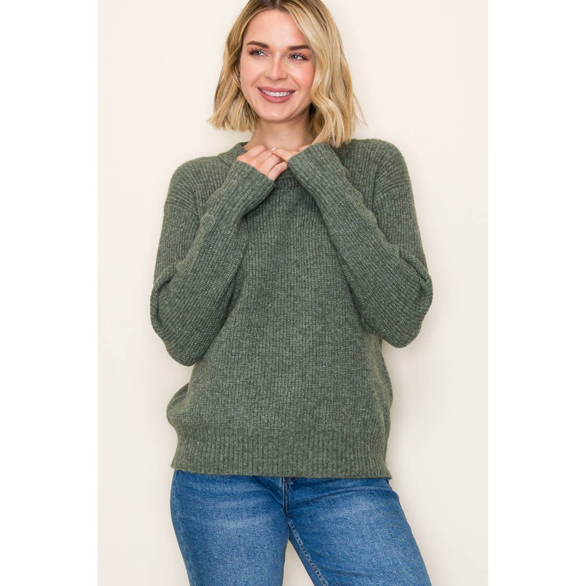 Mistletoe Ribbed Crew Neck Sweater – Soft Knit Holiday Pullover | Northern Belle Boutique