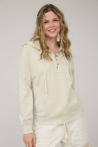 The Wynn Acid-Wash Henley Hoodie – Relaxed, Soft & Lived-In Cozy
