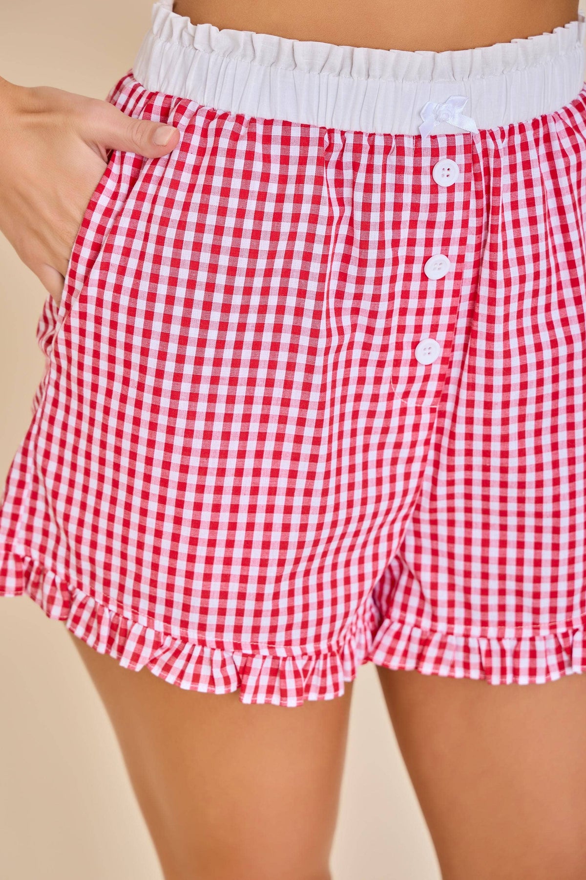 The Daisy Gingham Lounge Shorts