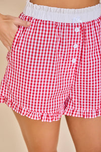 The Daisy Gingham Lounge Shorts
