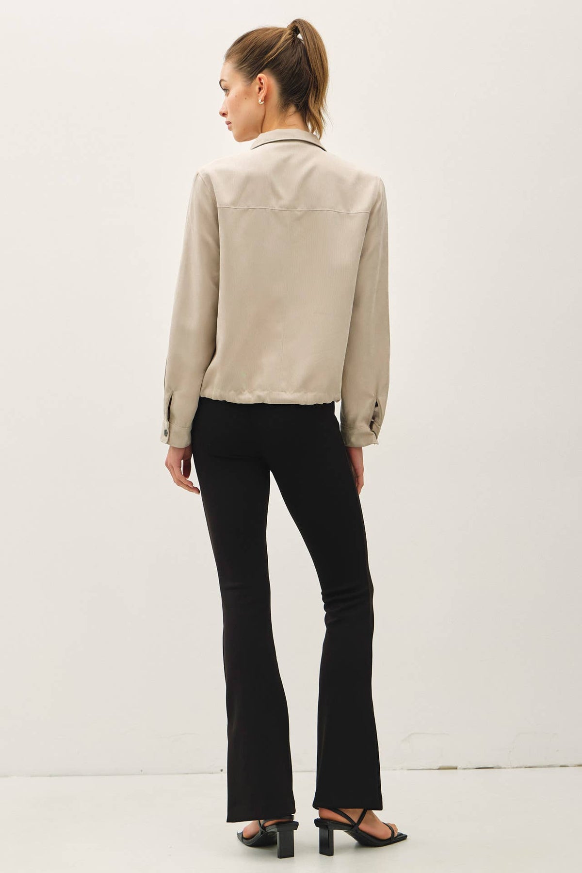 The Camden Cropped Utility Jacket – Soft Safari Zip Up Lightweight Outerwear
