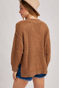 THERMAL HENELY SWEATER TOP: BEIGE / M/L
