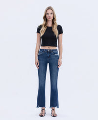 HIGH RISE FRAYED HEM KICK FLARE JEANS T5414: CHEMICAL MOOD / 24