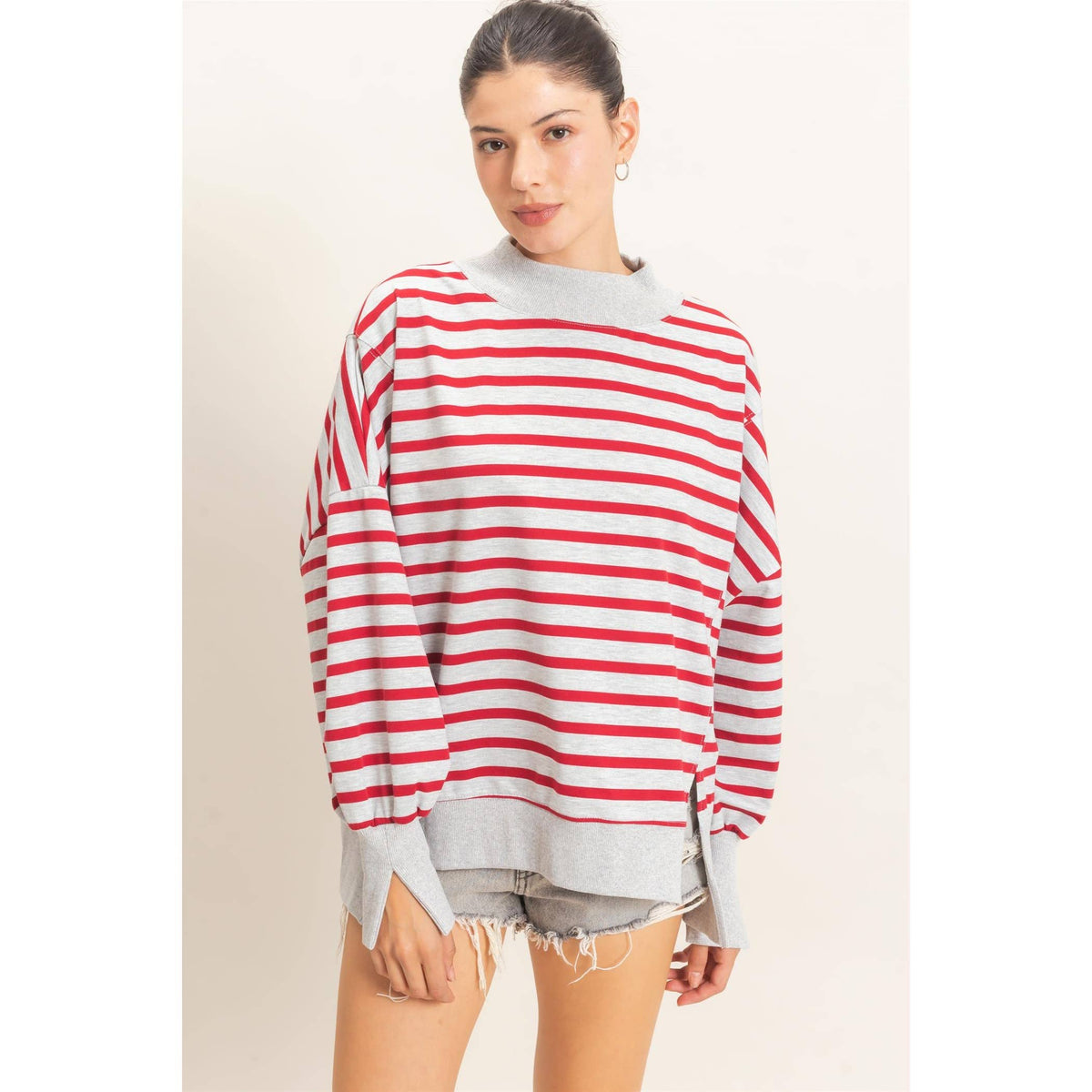 Change of Plans Stripe Sweatshirt