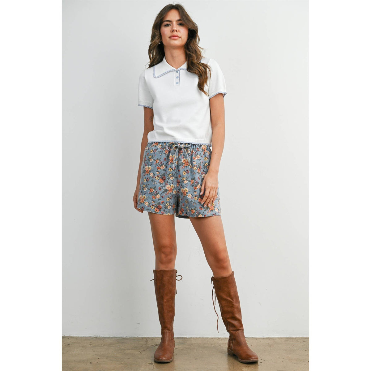 Vintage Bloom Drawstring Shorts