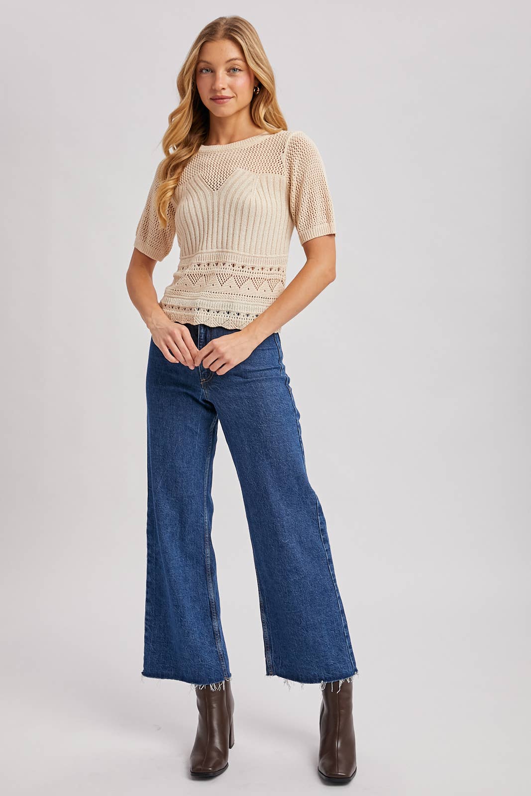 The Callie Breeze Knit Top: Shell