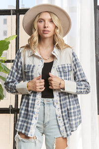 Sweet As Pie Plaid Button Down Long Sleeve Blouse