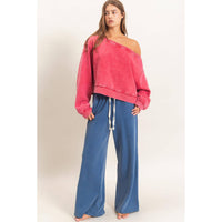 Easy Going Off Shoulder French Terry Sweatshirt