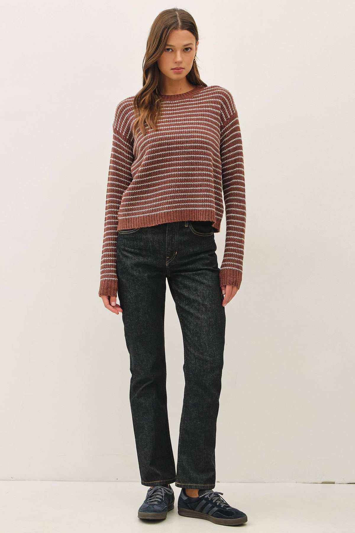 The Fine Line Stripe Sweater: Navy