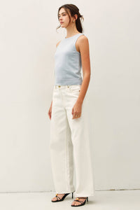 The Noelle Wool Blend Tank Top – Boat Neck Sleeveless Soft Lightweight Knit