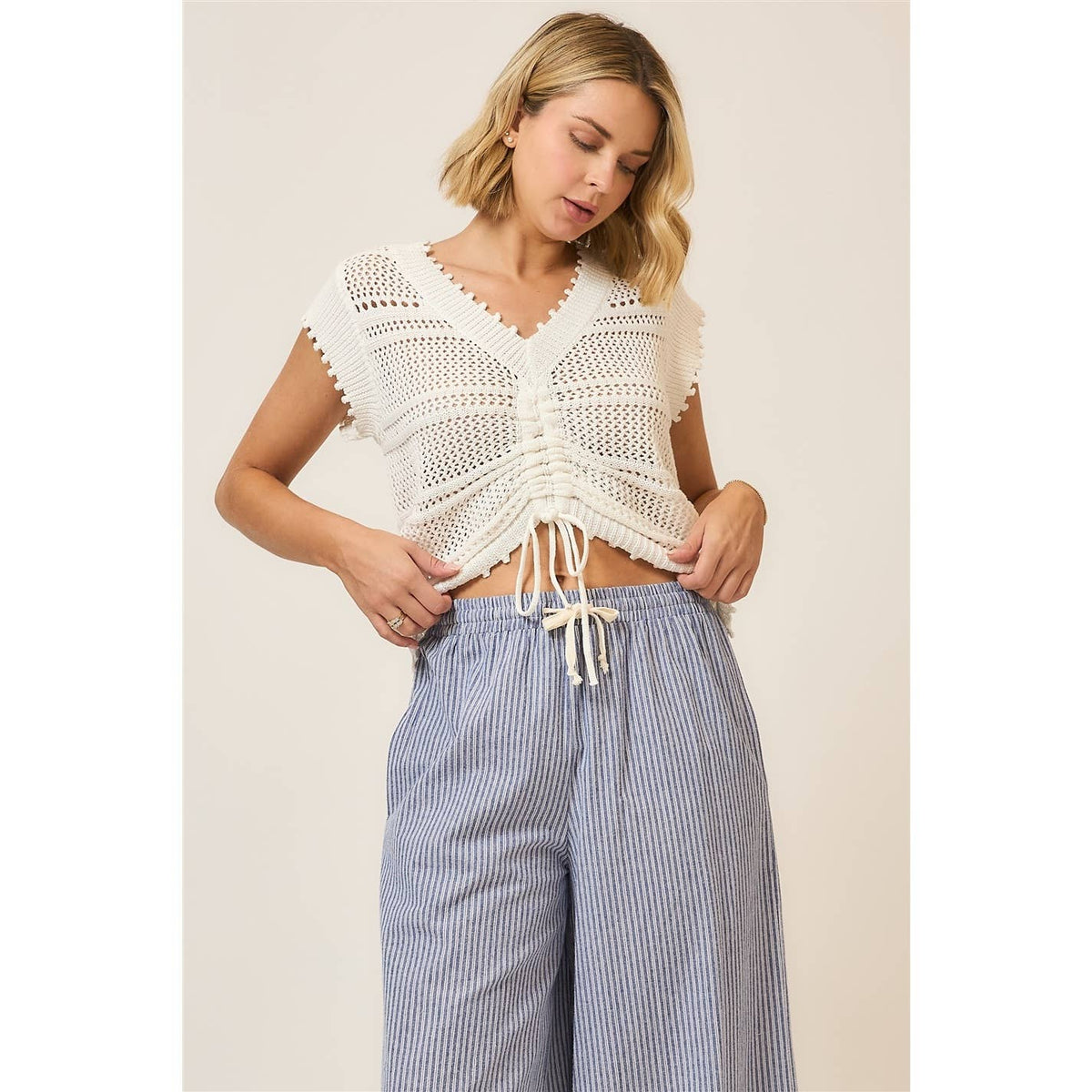 The Ava Ruched Knit Top: