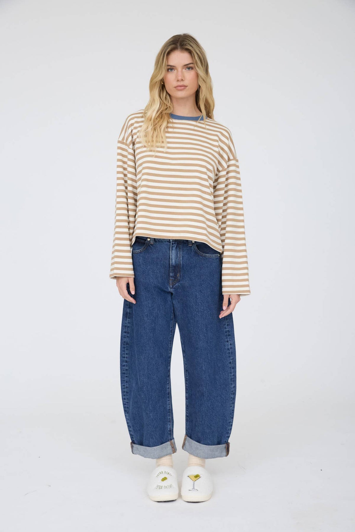On Repeat Stripe Knit Top: Tan